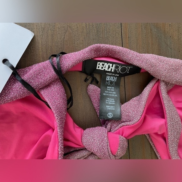 Beach Riot pink shine ombré bikini set NWT - Picture 5 of 6